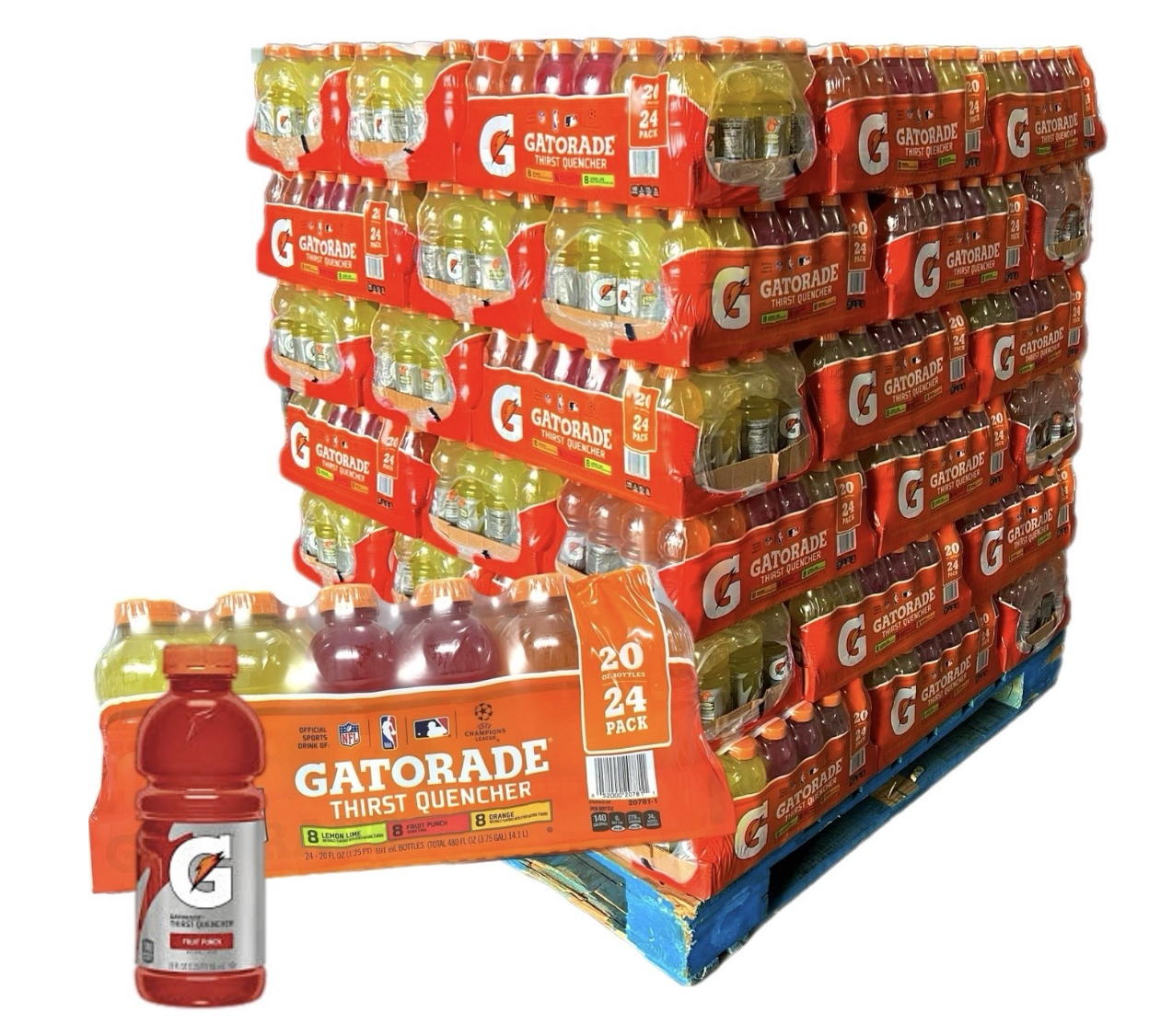 Gatorade Variety Pack 20oz - 24pk - 54 cases per Pallet