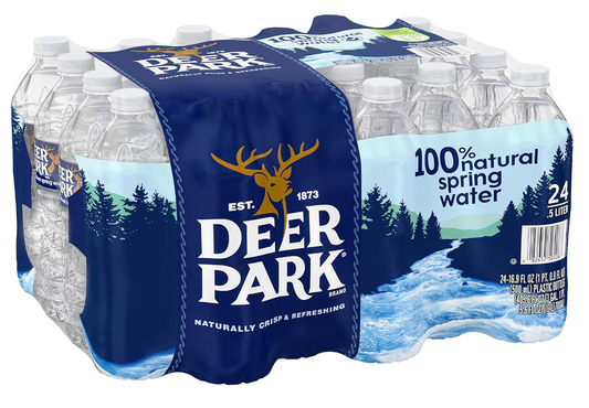 Deer Park Natural Spring Water, (Half Pallet) 16.9 oz Plastic Bottles Case of 40 Bottles (24 Cases)